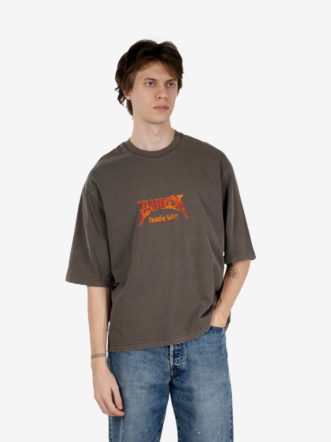 T-shirt oversized washed brown
