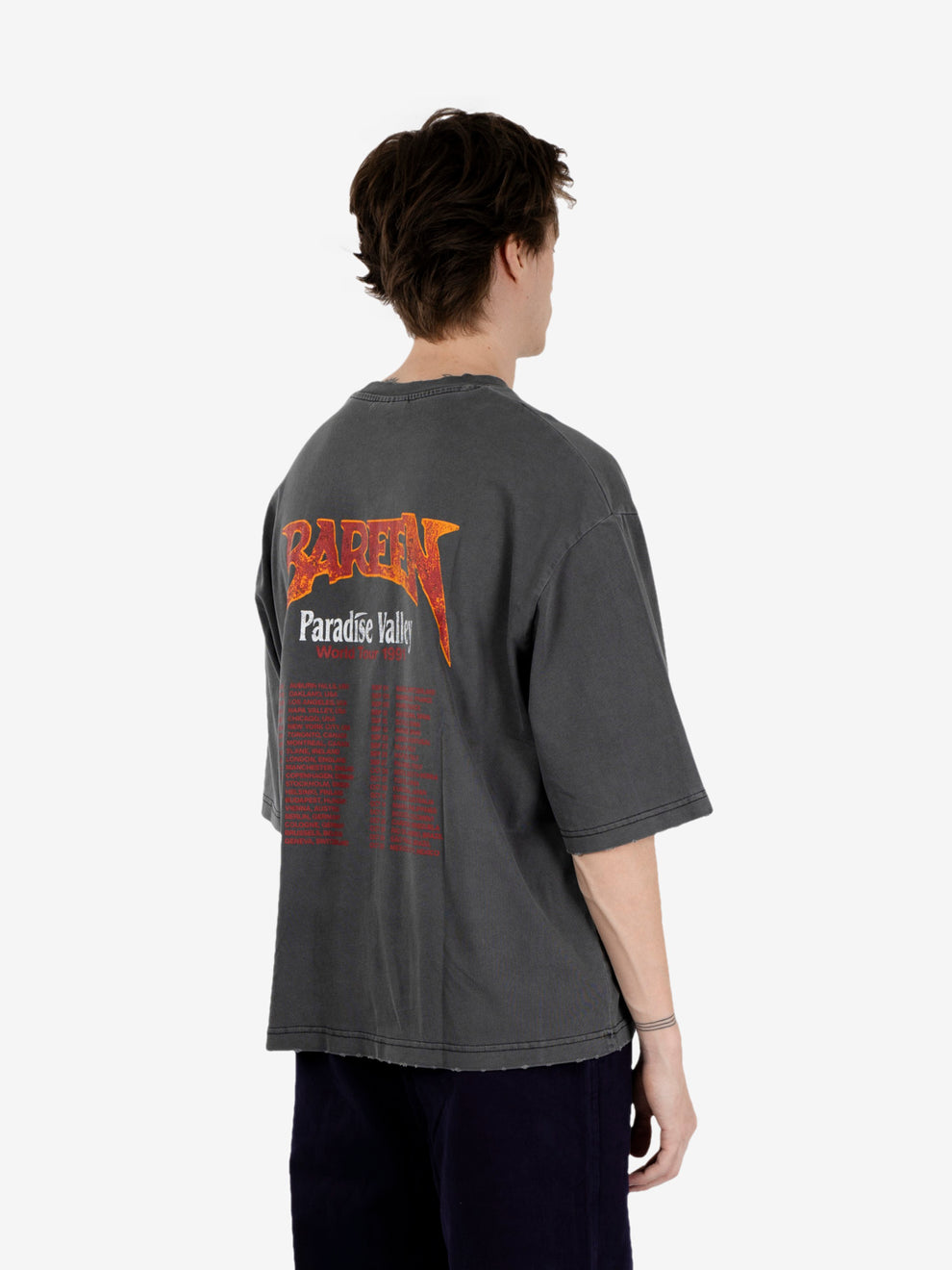 T-shirt World Tour oversized box fit washed black