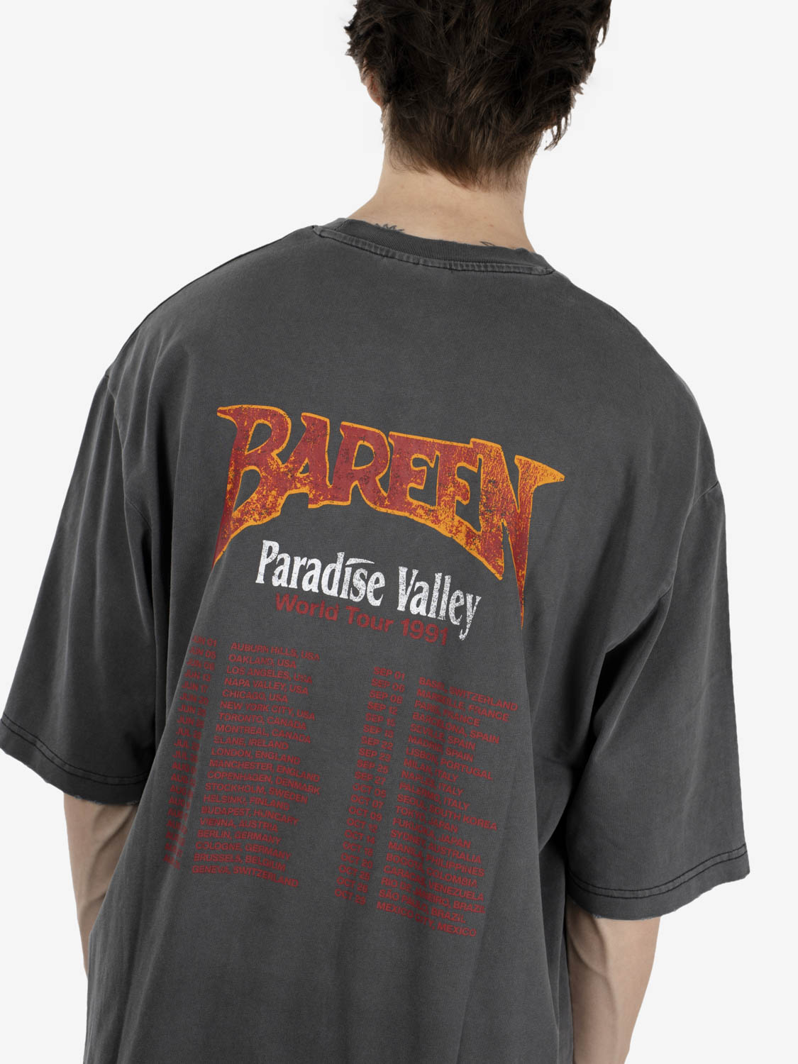 T-shirt World Tour oversized box fit washed black