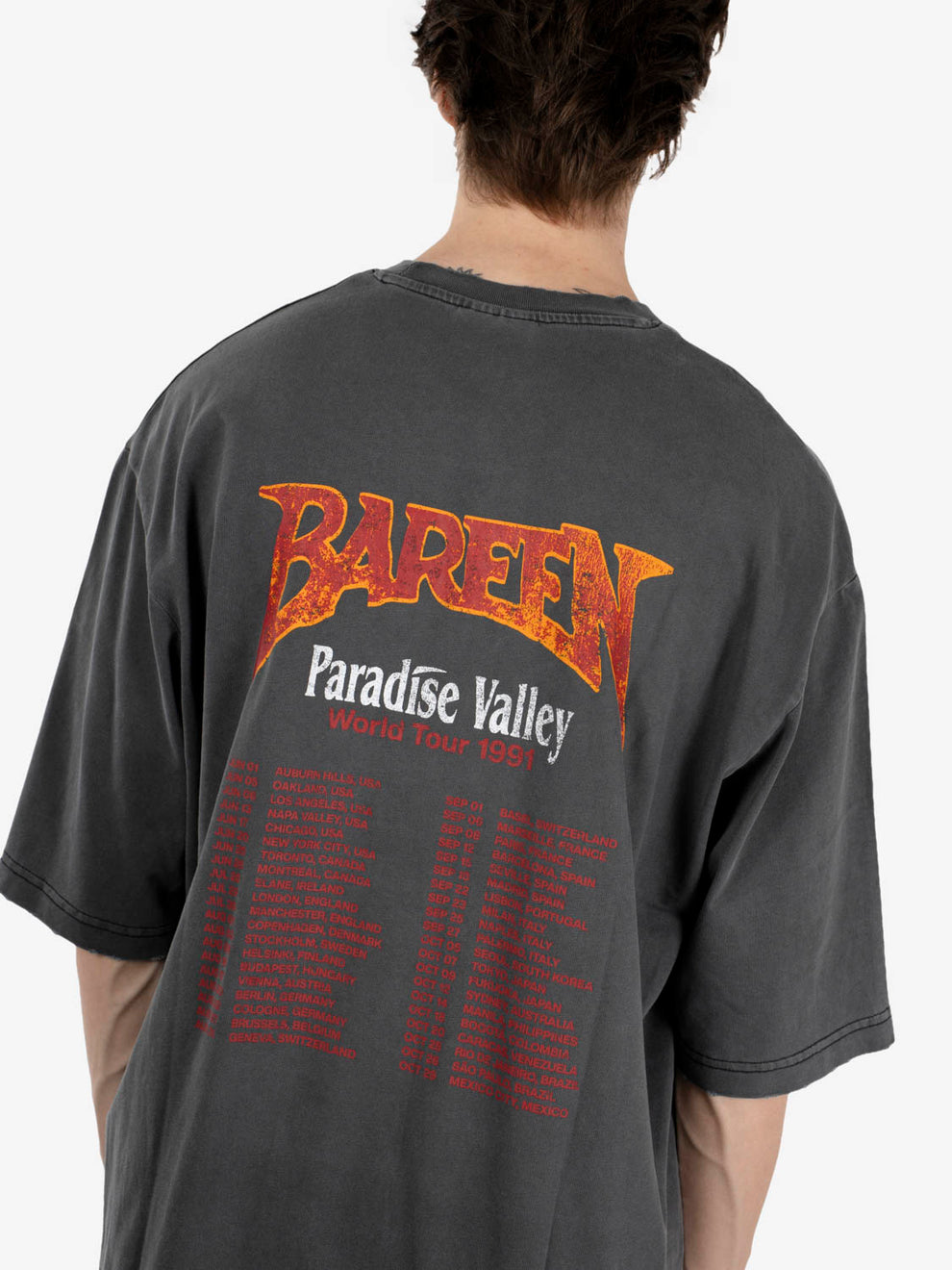T-shirt World Tour oversized box fit washed black