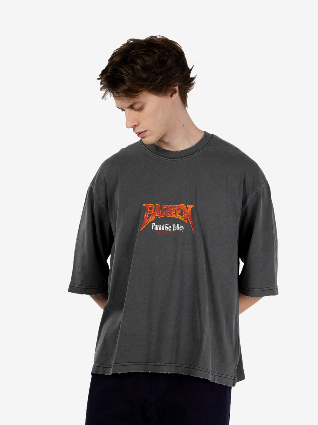 T-shirt World Tour oversized box fit washed black