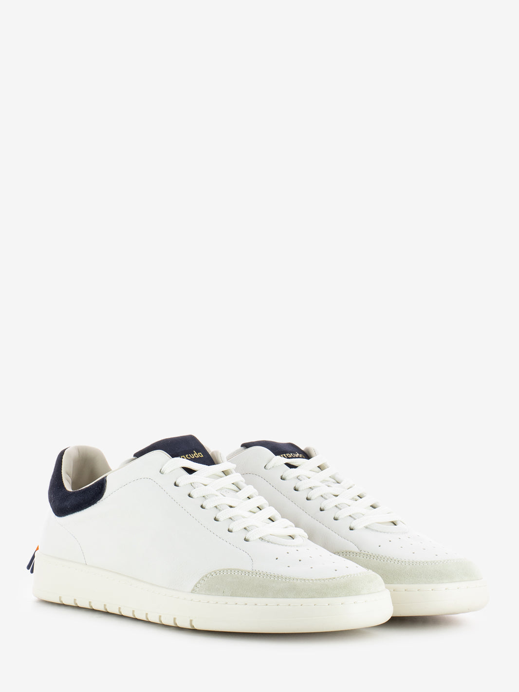 Sneakers in pelle e camoscio marmo / camelia / navy