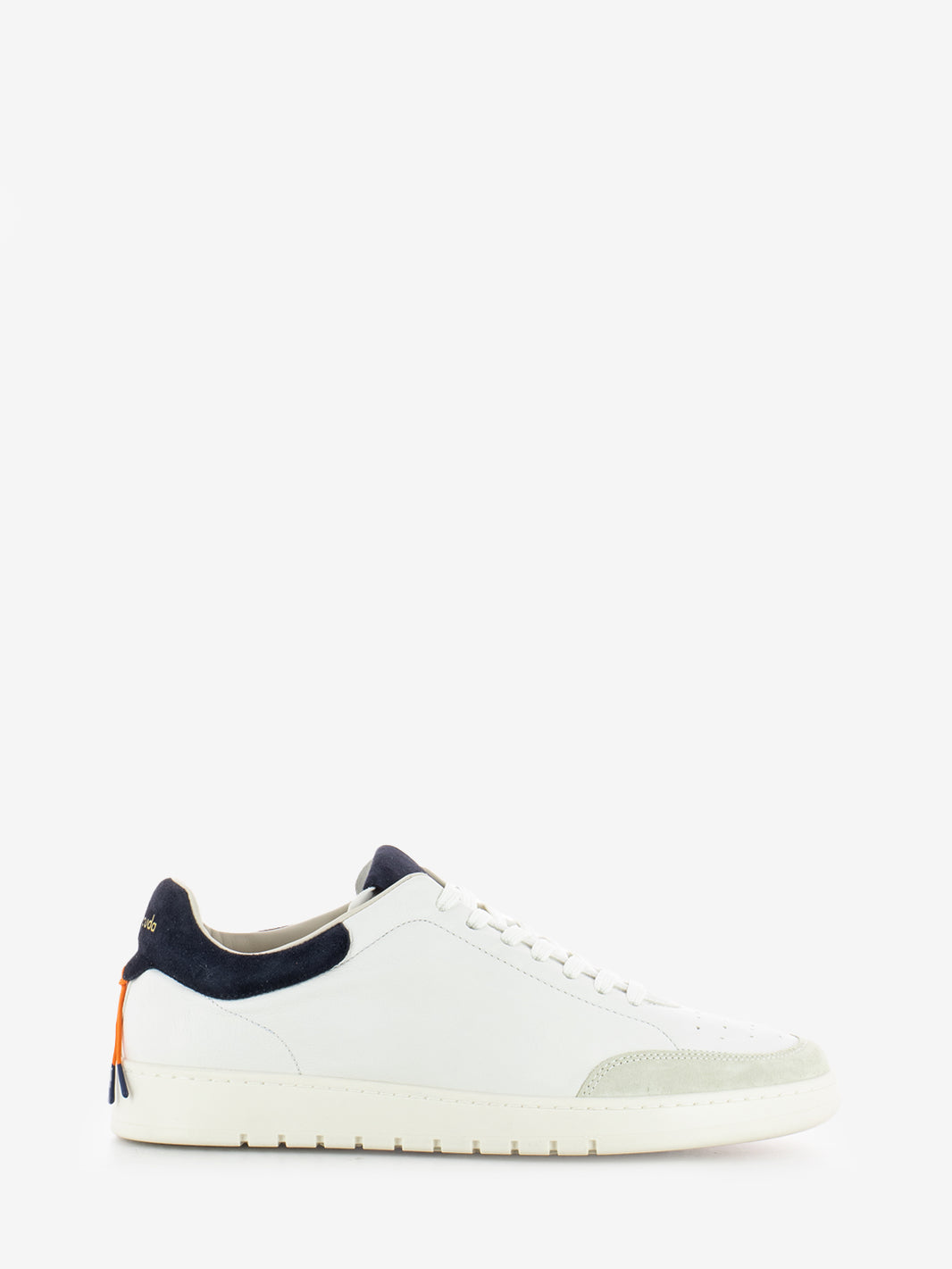 Sneakers in pelle e camoscio marmo / camelia / navy