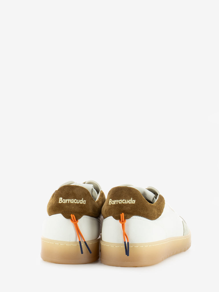 BARRACUDA - Sneakers in pelle e camoscio marmo / camelia