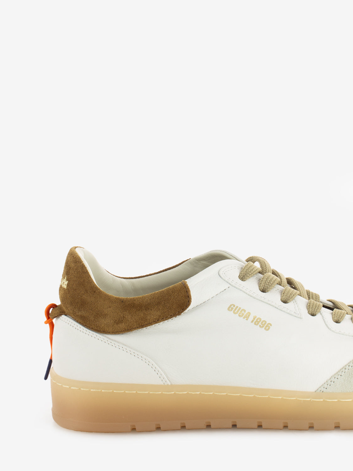 Sneakers in pelle e camoscio marmo / camelia