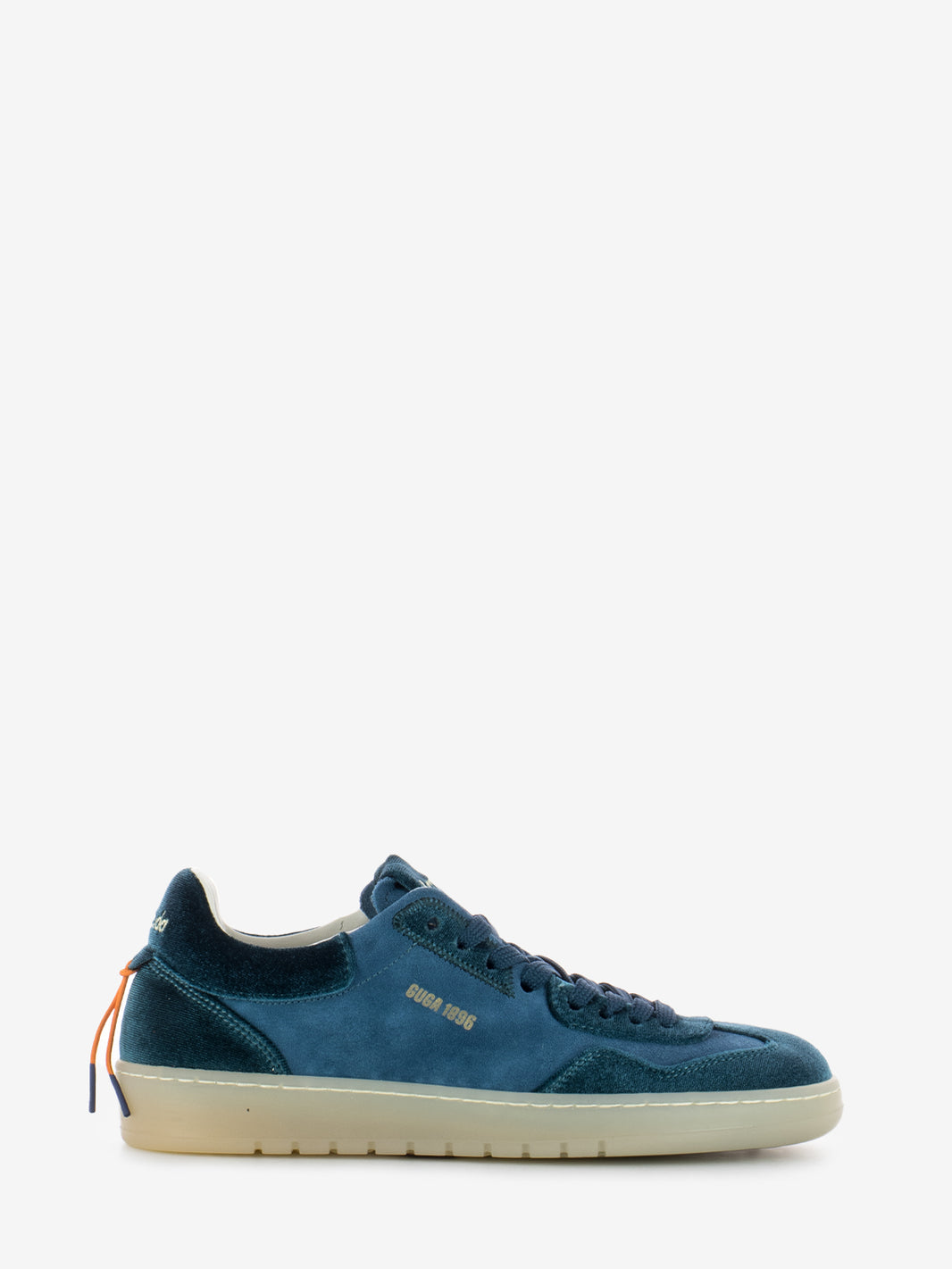 Sneakers in suede e velluto petrolio / galassia