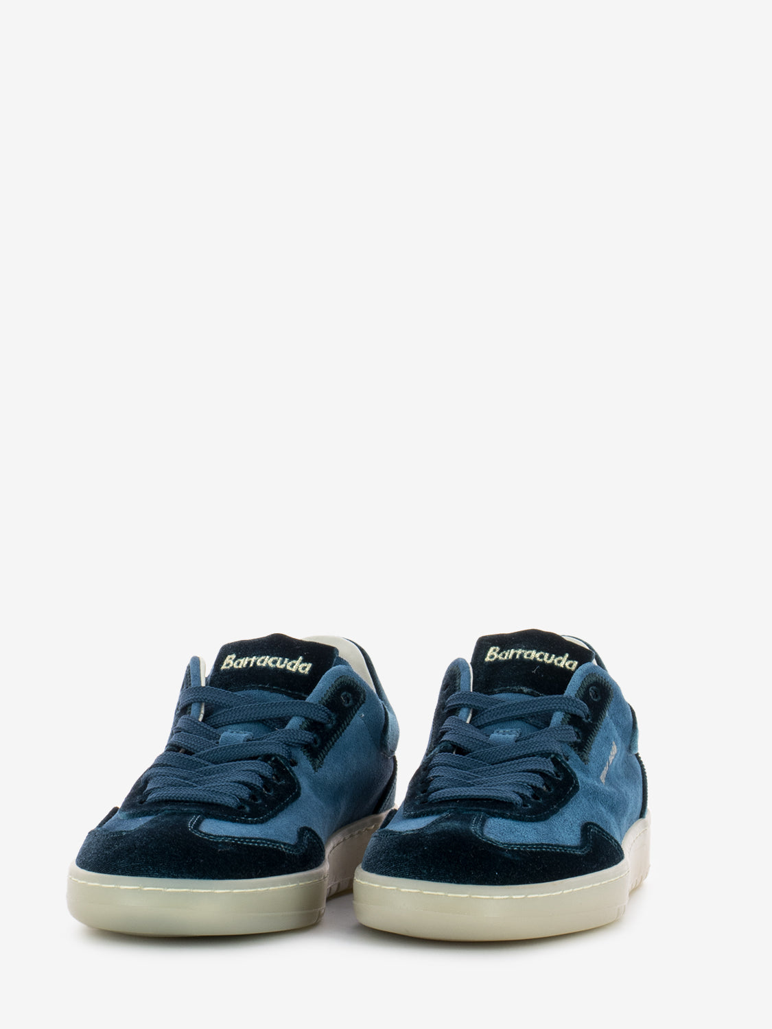 Sneakers in suede e velluto petrolio / galassia