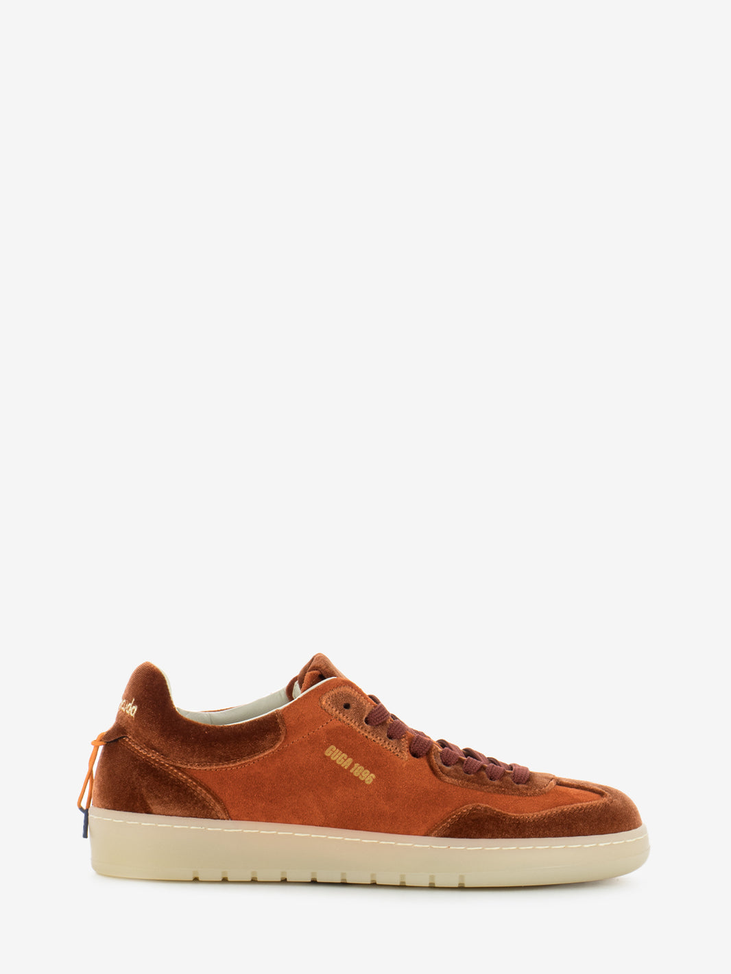Sneakers in suede e velluto ruggine / parrot