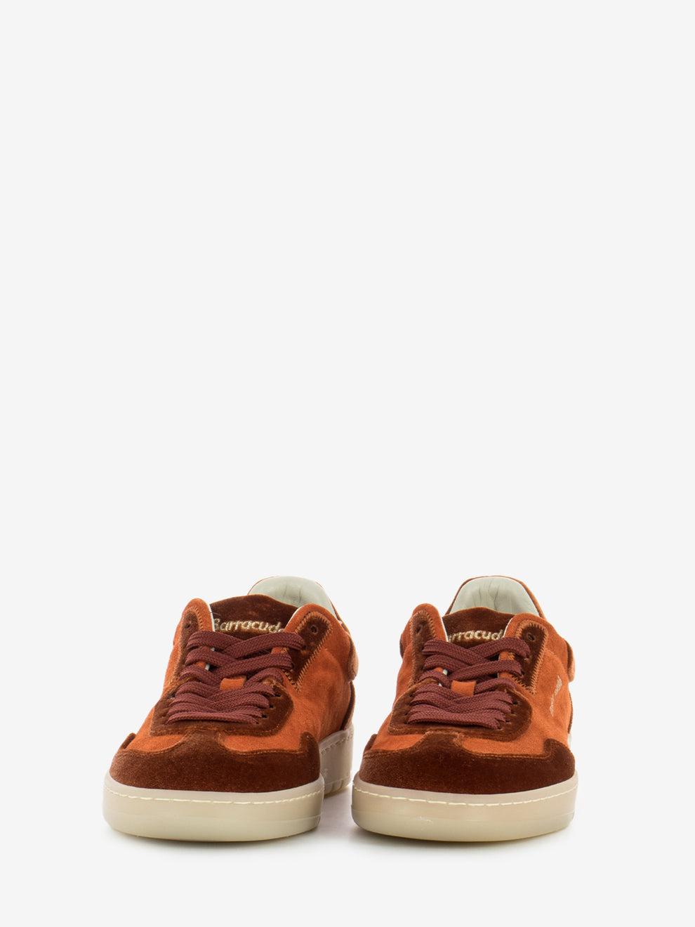 Sneakers in suede e velluto ruggine / parrot