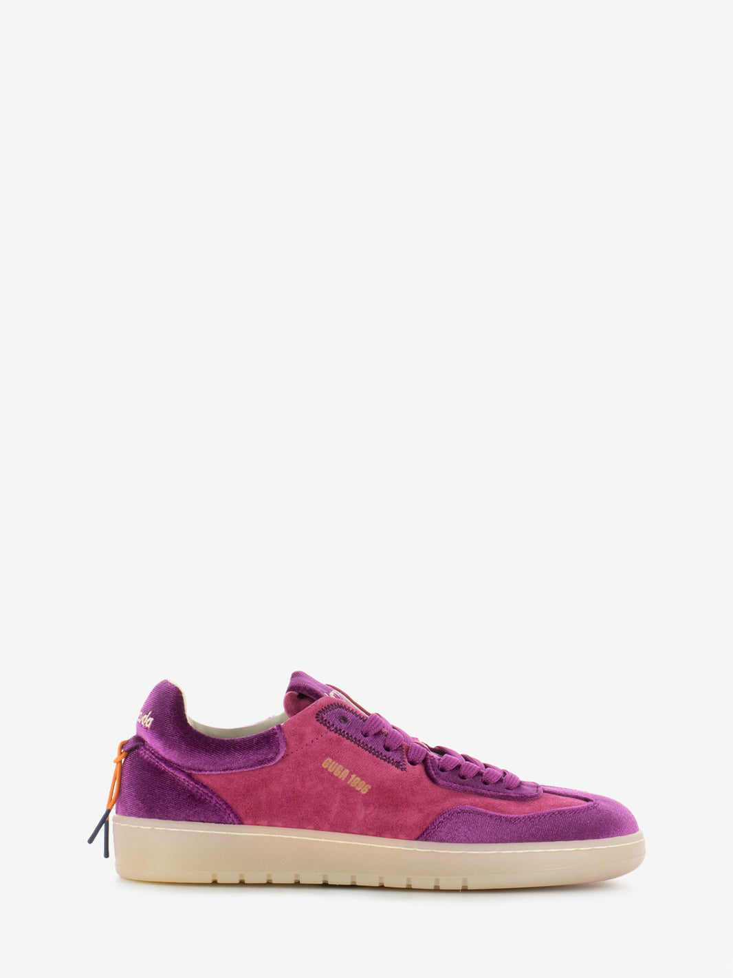 Sneakers in suede e velluto violet / shoking