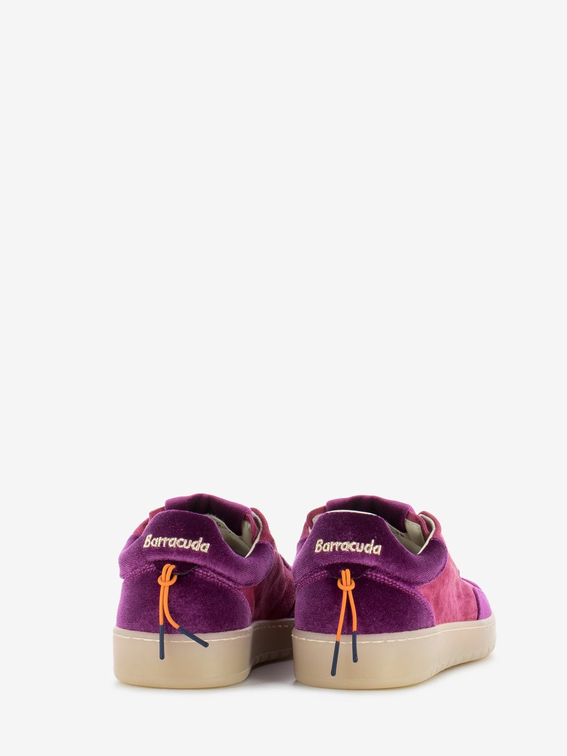 Violet / shoking suede and velvet sneakers