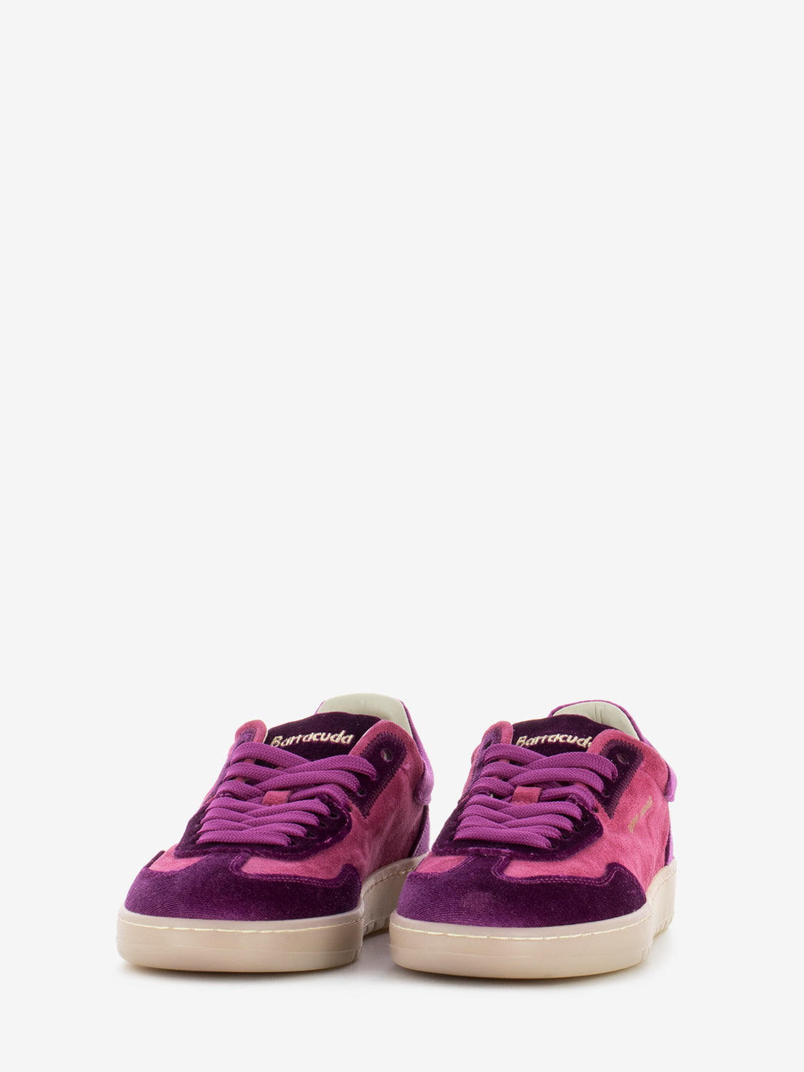 Violet / shoking suede and velvet sneakers