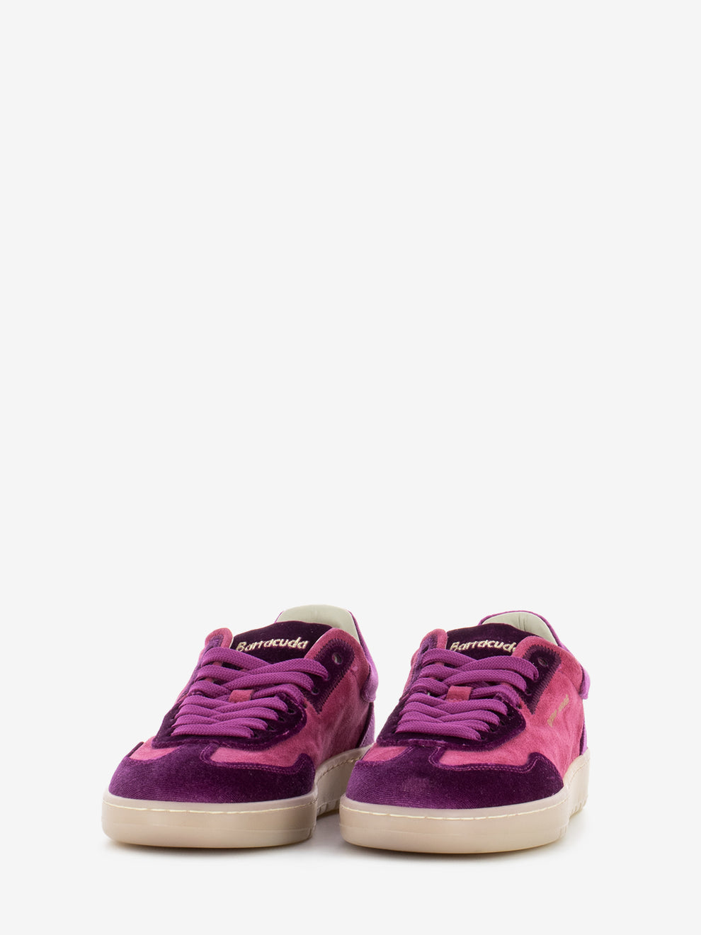 Violet / shoking suede and velvet sneakers