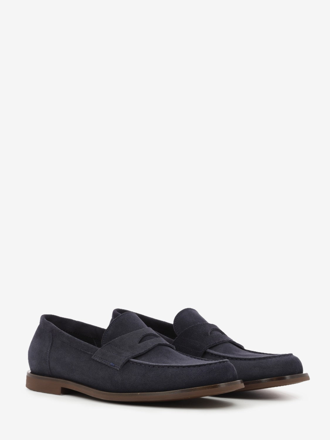 Mocassini college in suede blu