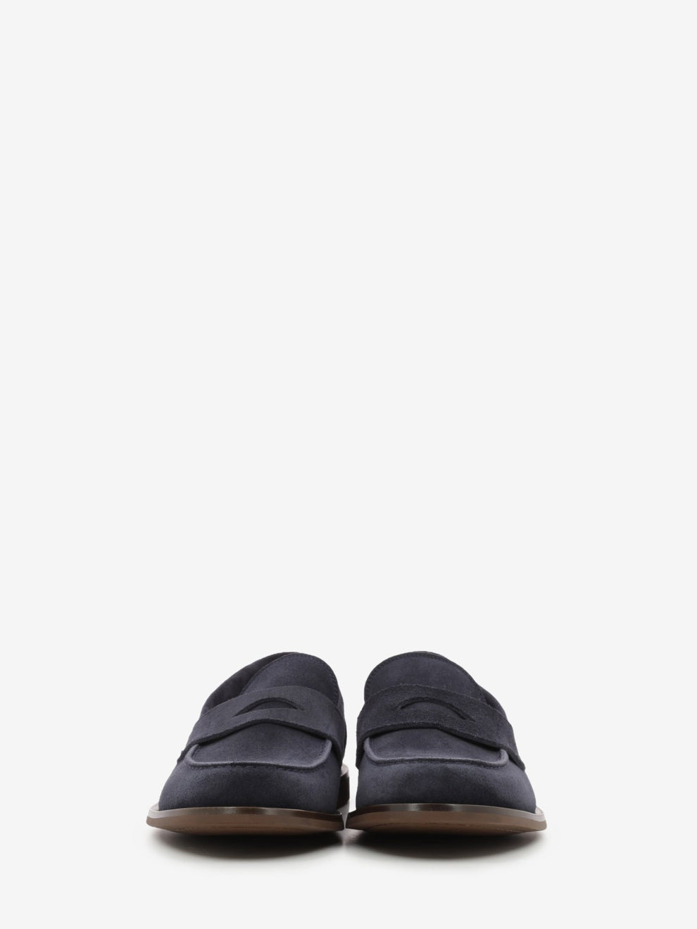 Mocassini college in suede blu