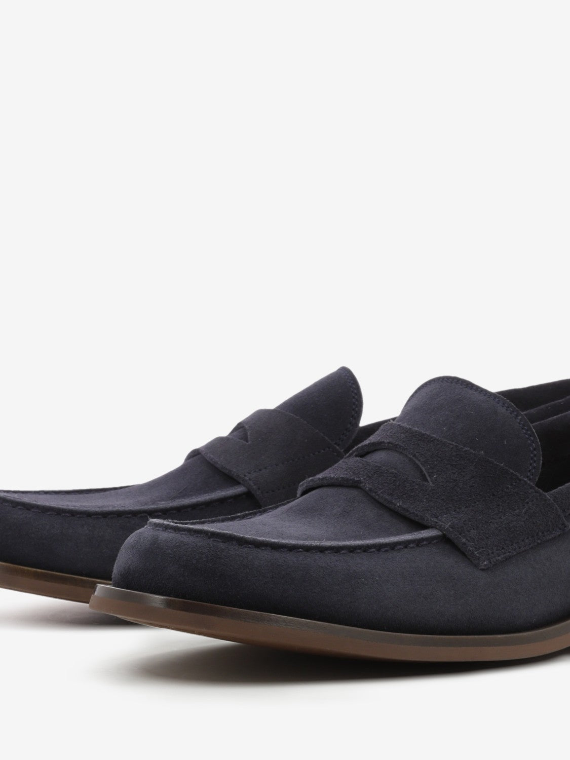 Mocassini college in suede blu