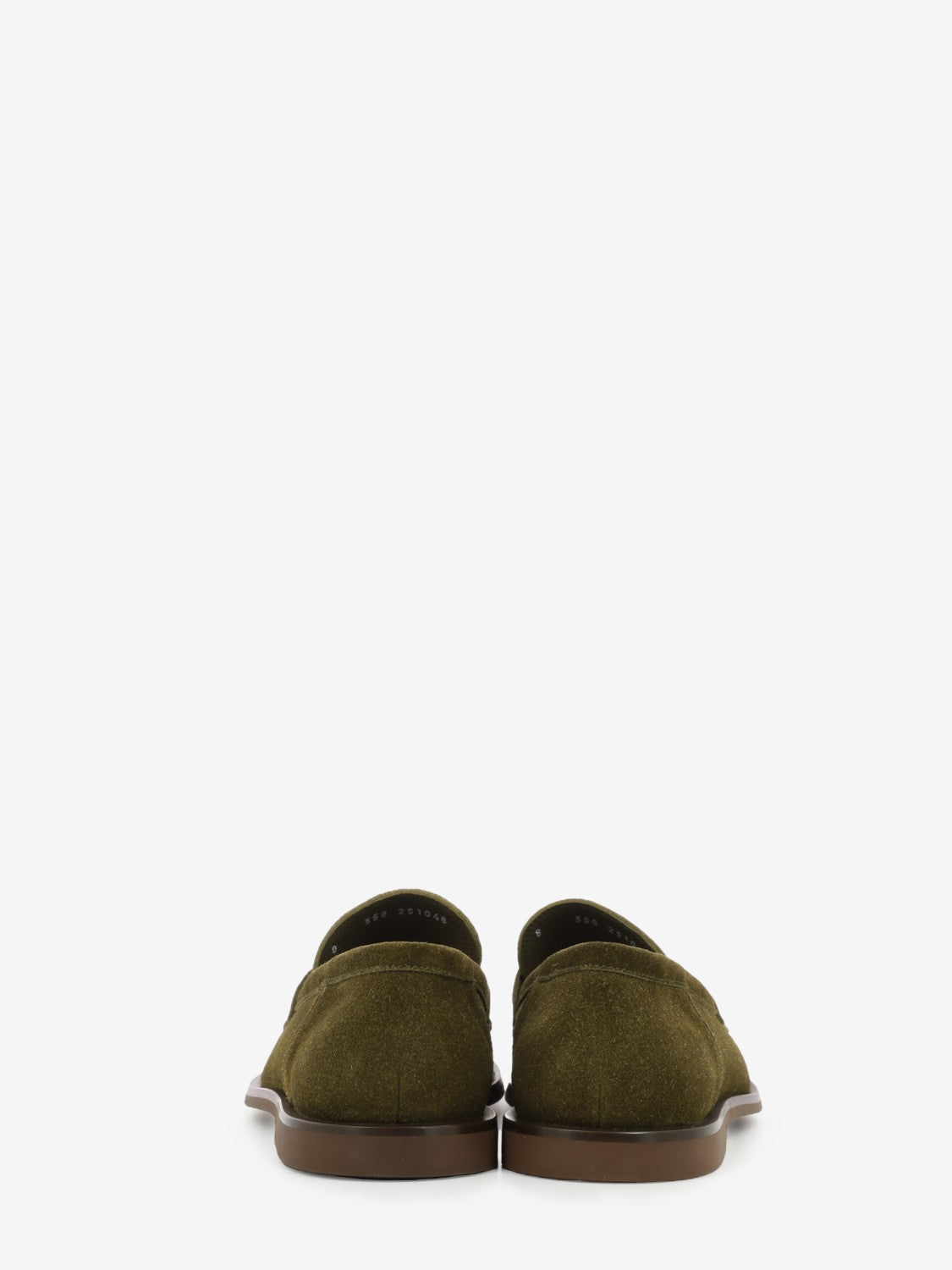 Olive suede college loafers