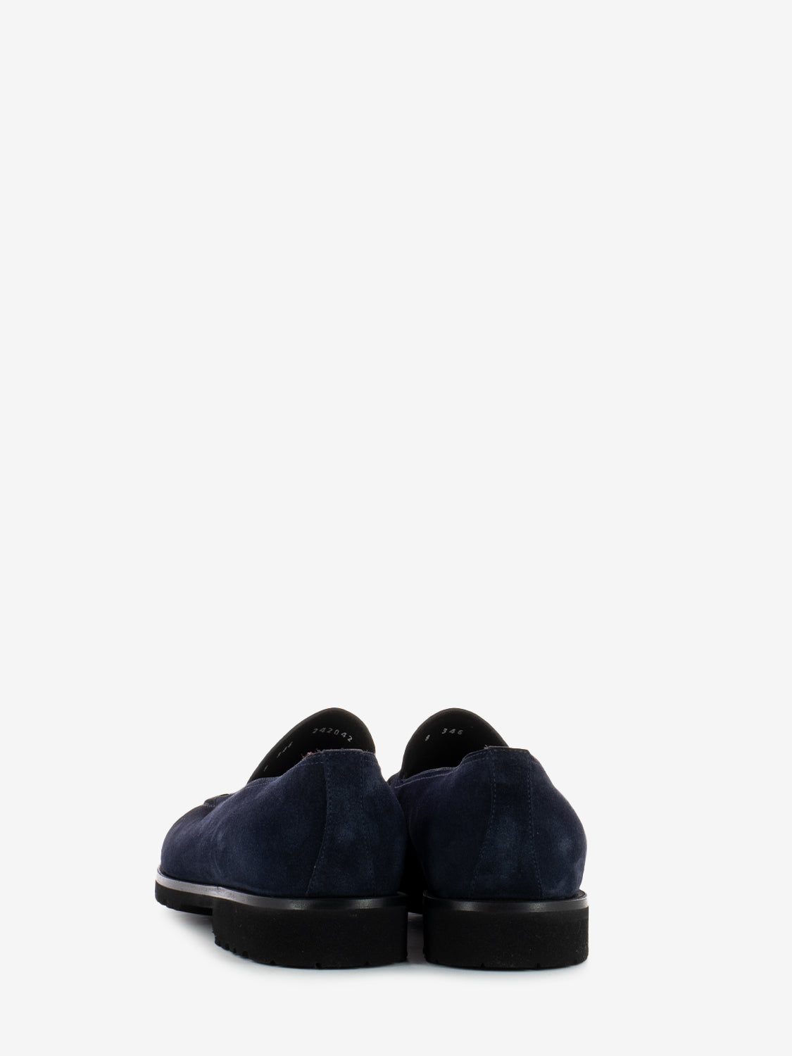 Blue suede stitched loafers