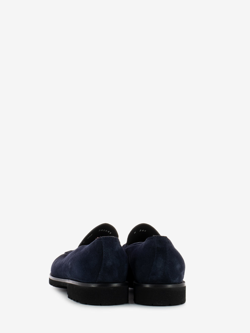Blue suede stitched loafers