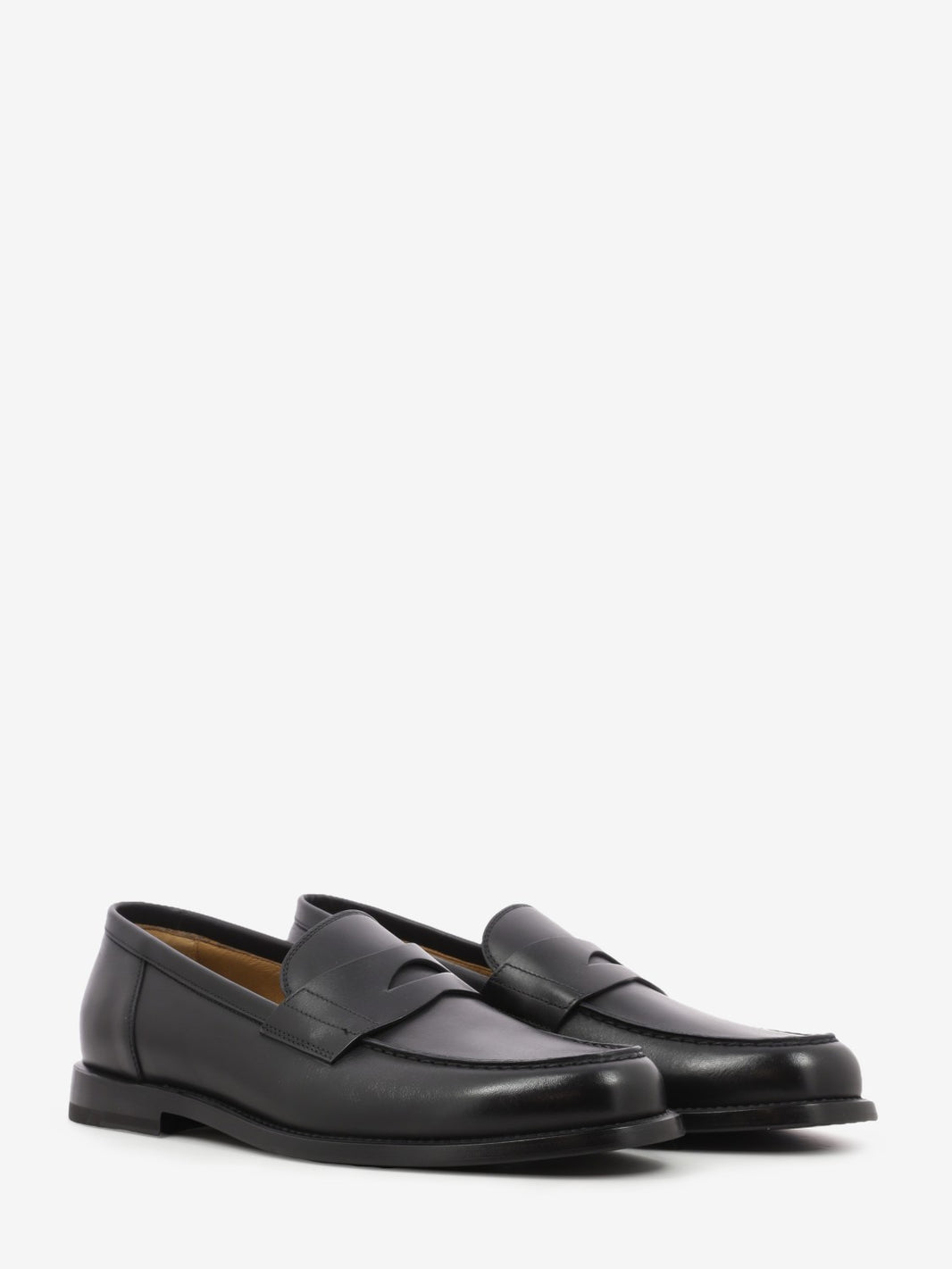 Black leather moccasins