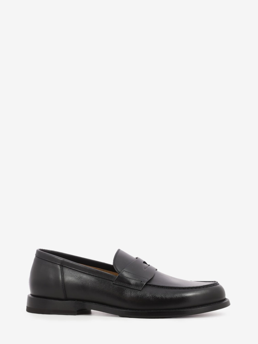 Black leather moccasins
