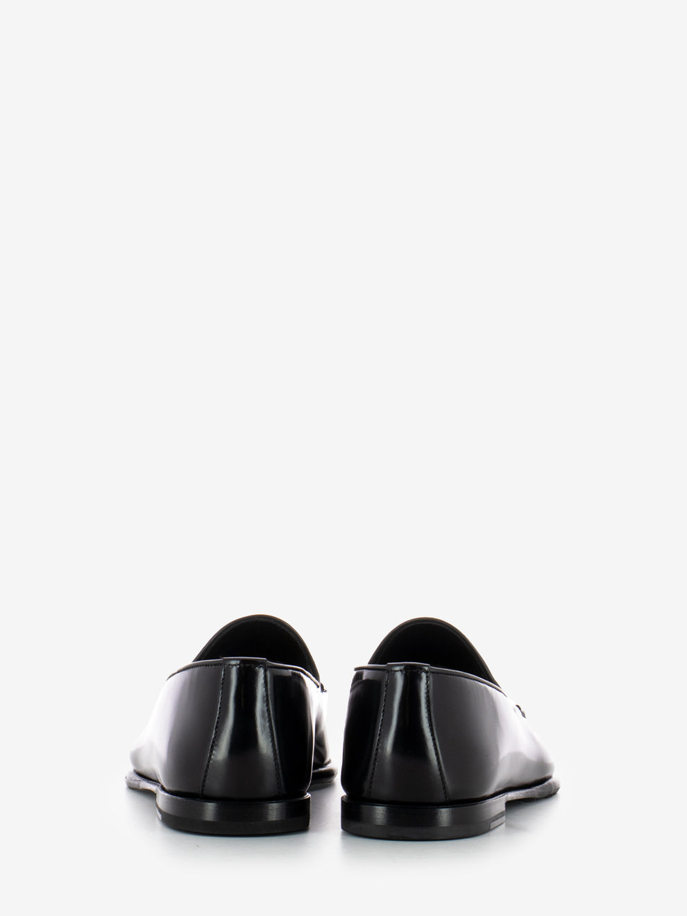 Brushed leather loafers with tassels black