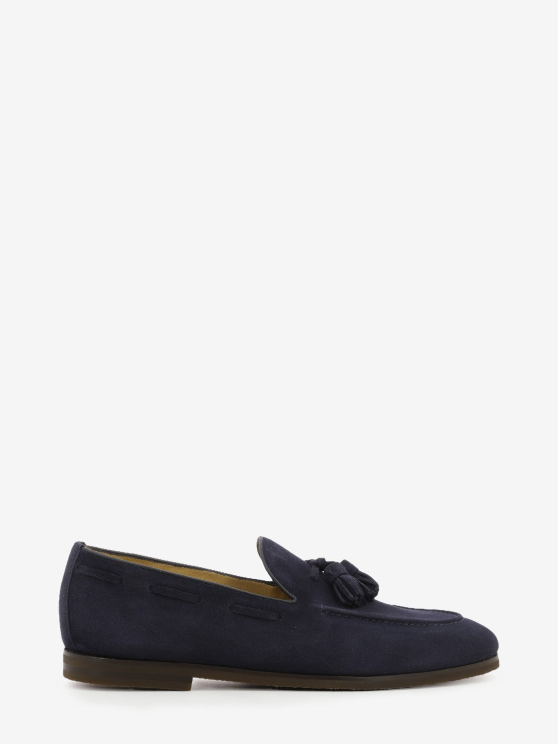 Night blue suede loafers