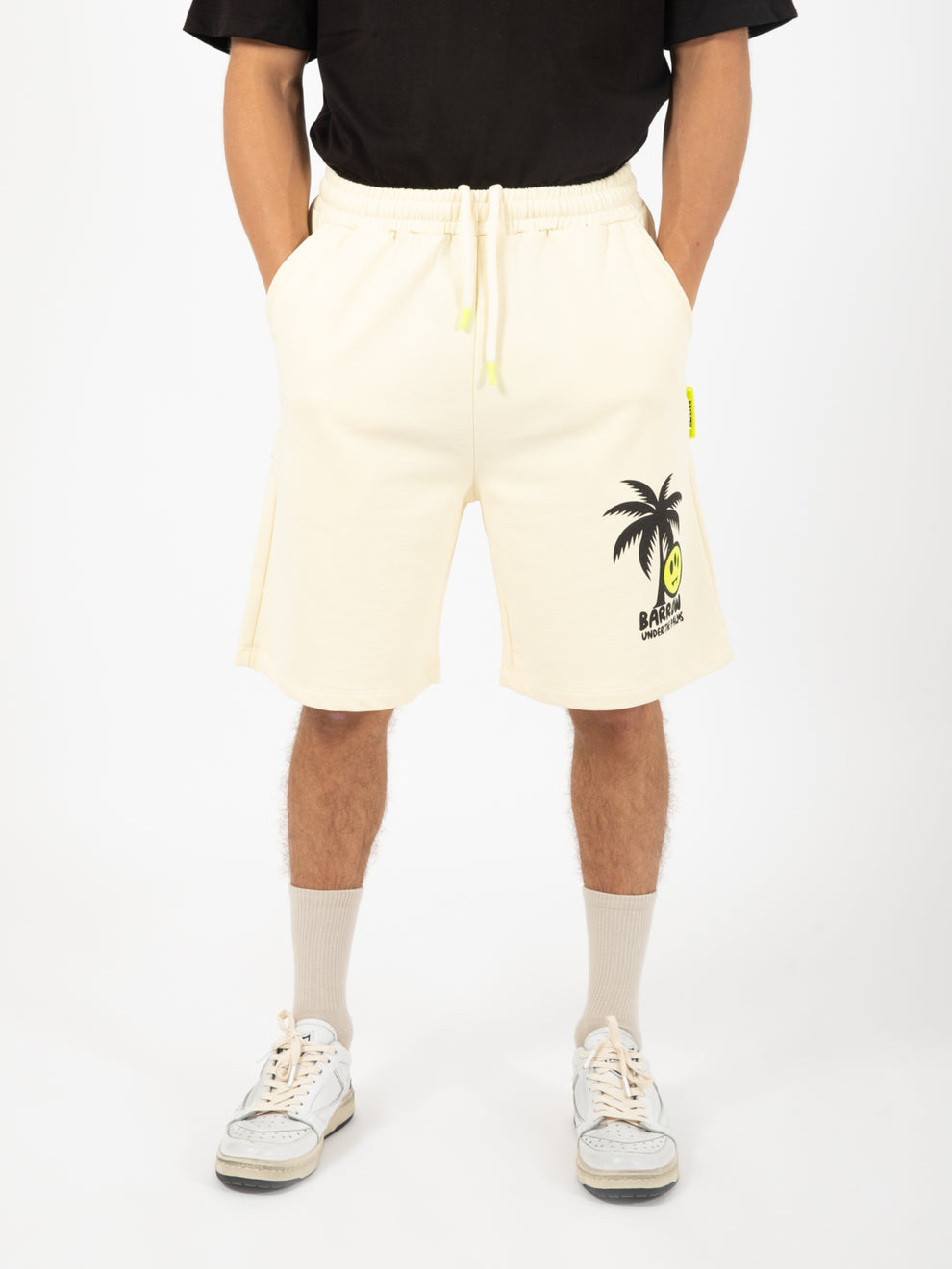 Bermuda in felpa palms crema