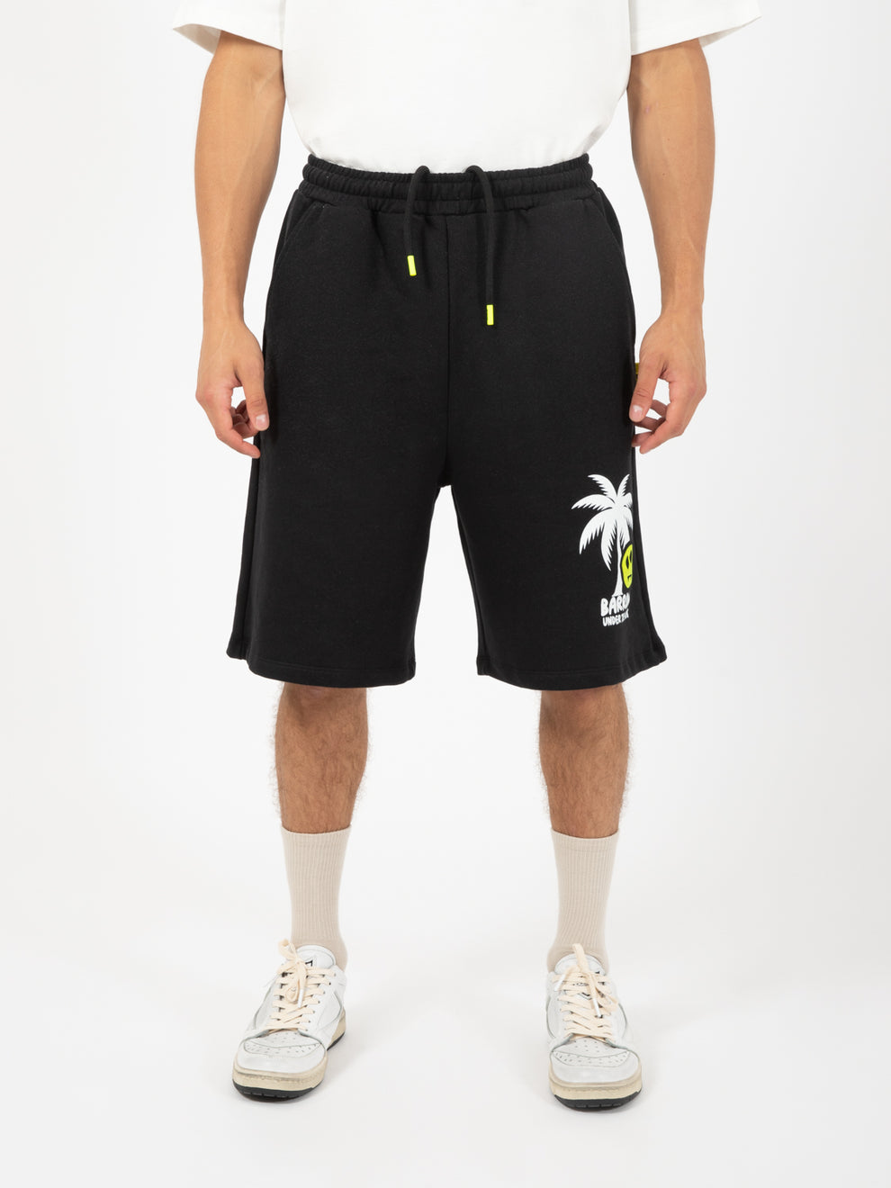 Bermuda in felpa palms nero