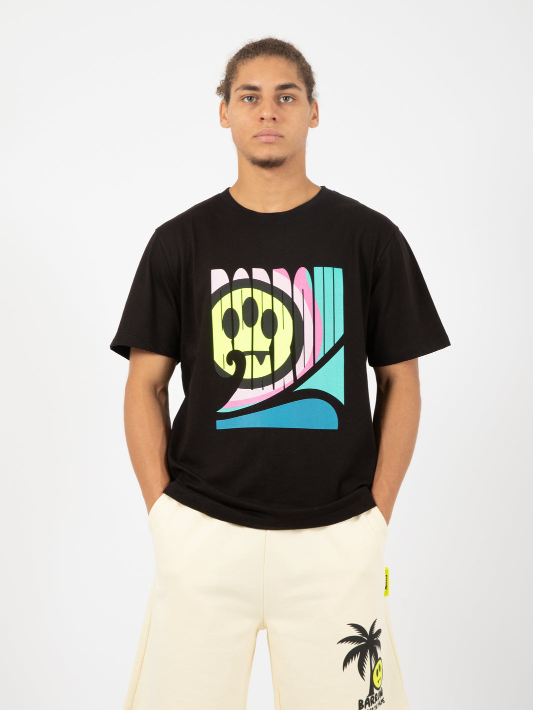 T-shirt in jersey maxi stampa nero
