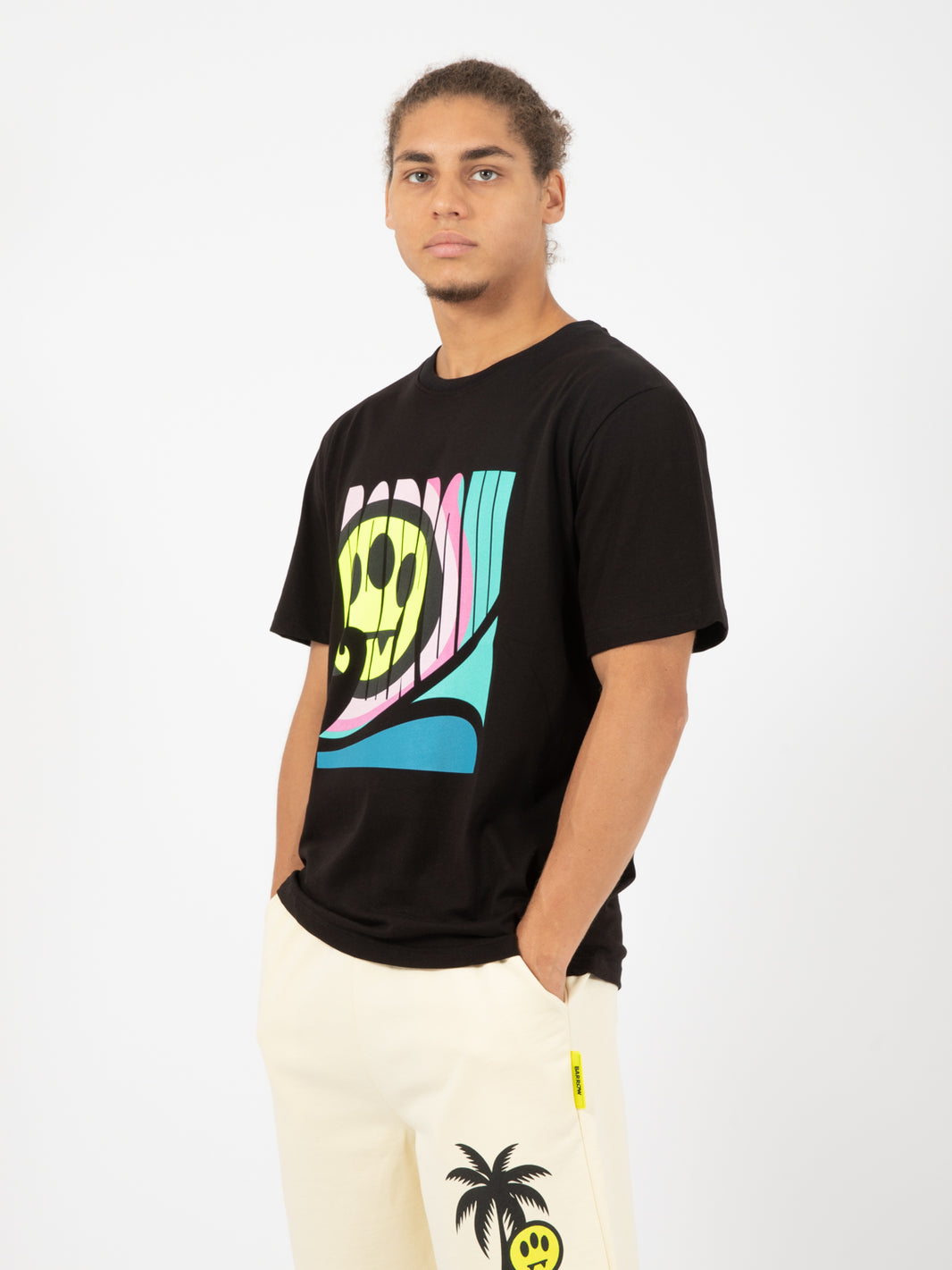 T-shirt in jersey maxi stampa nero