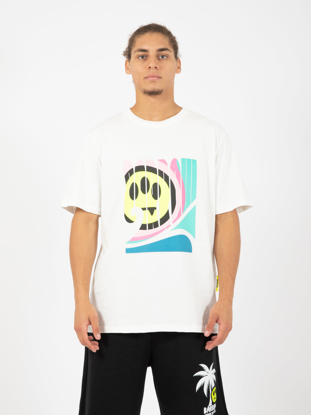 T-shirt in jersey maxi stampa off white