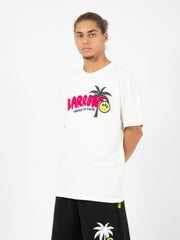 BARROW - T-shirt in jersey palms off white