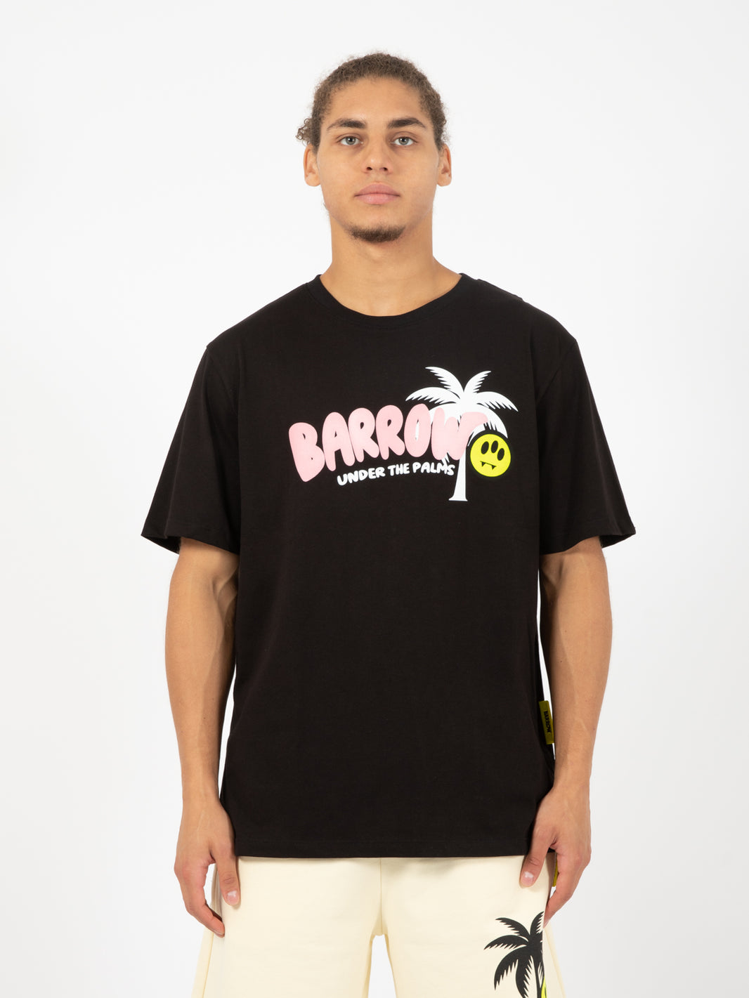 T-shirt in jersey palms nera