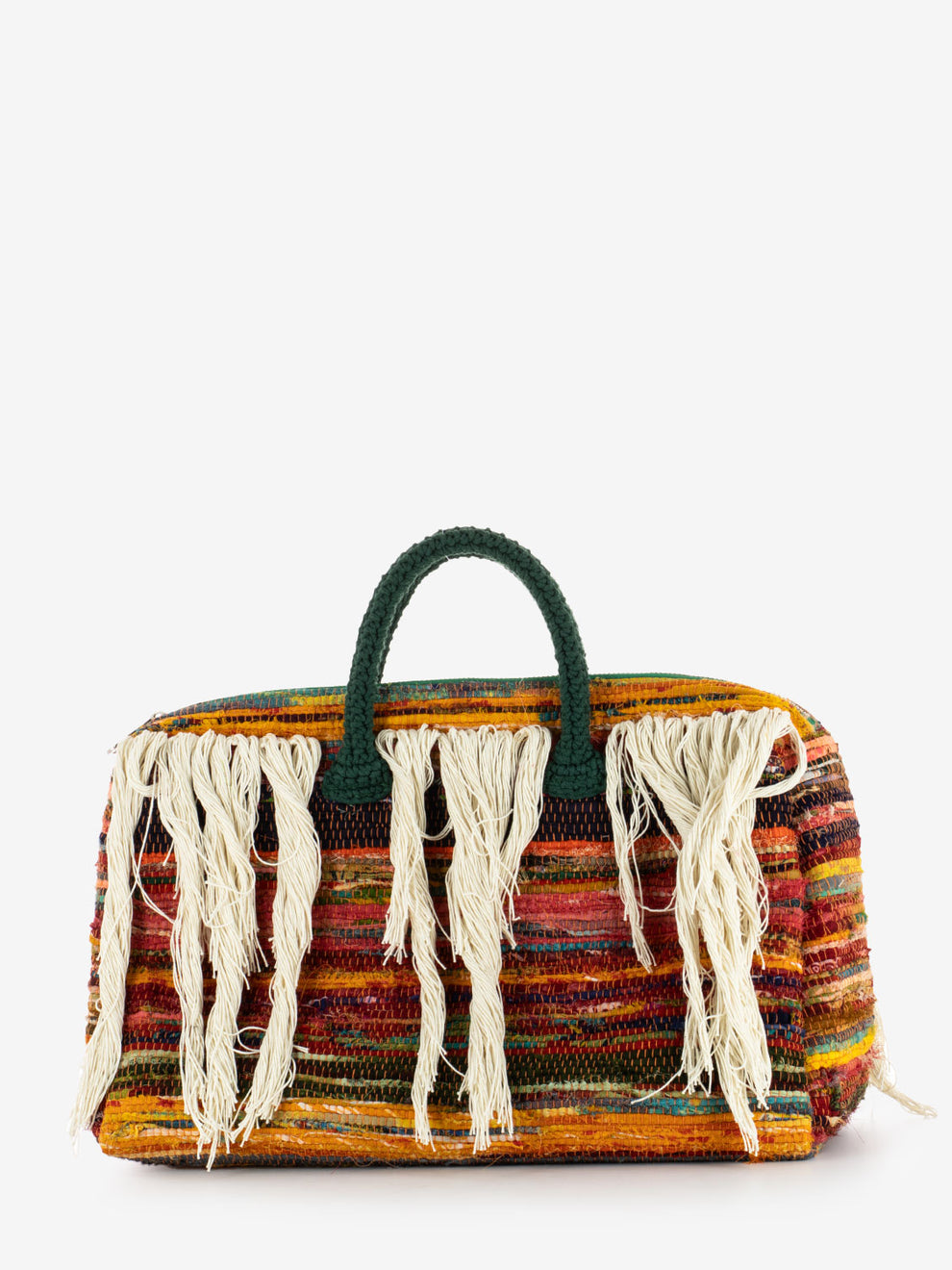 Shopper con frange multicolor