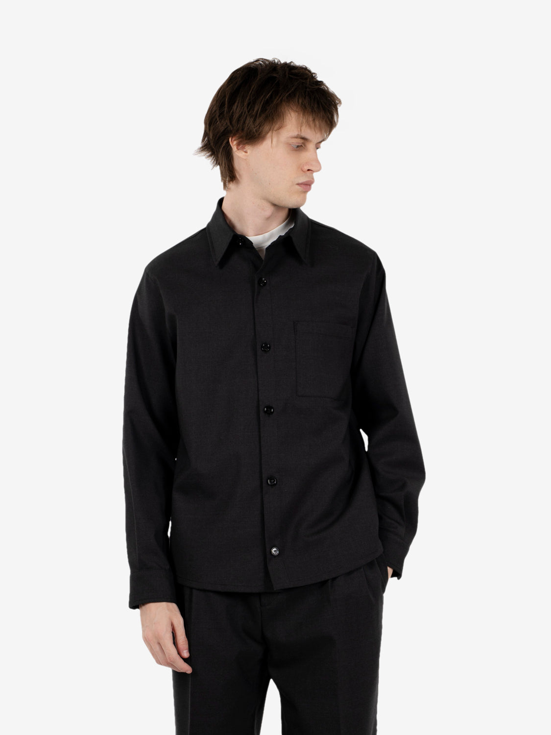 SHIRT JACKET BLAKE DARK GREY MELANGE BA-BLAKE05-WBS_GRIMEL