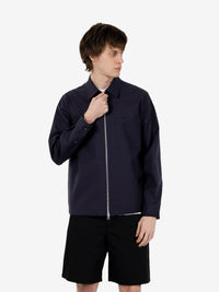 Giacca camicia con zip blu