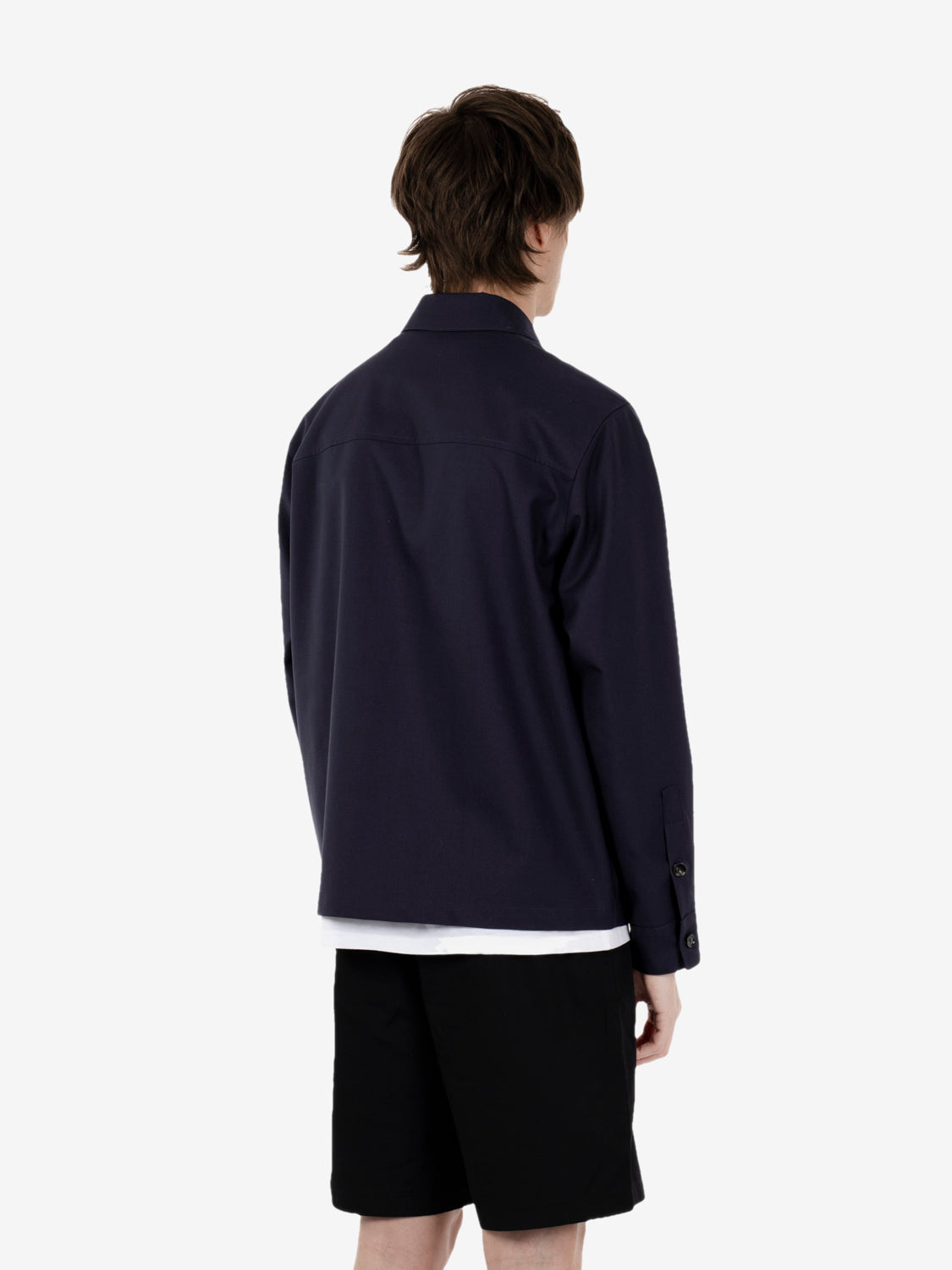 Giacca camicia con zip blu