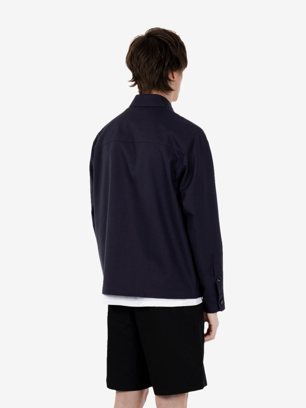 Giacca camicia con zip blu