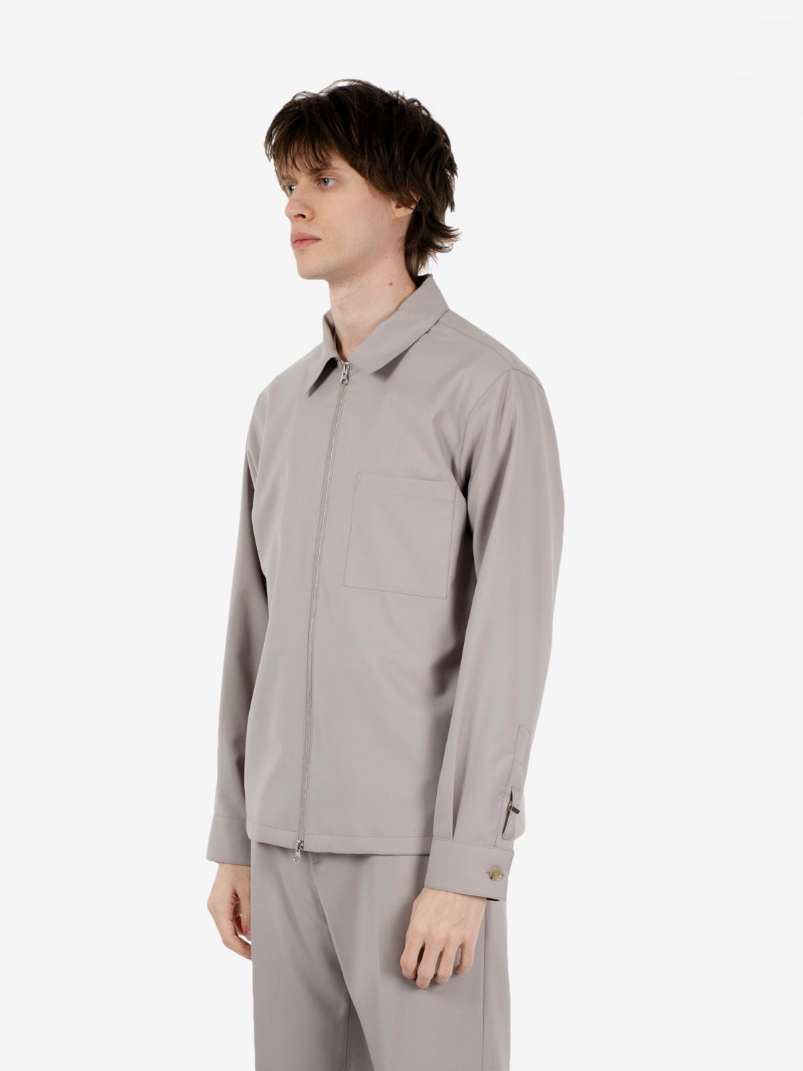 Giacca camicia con zip mastice