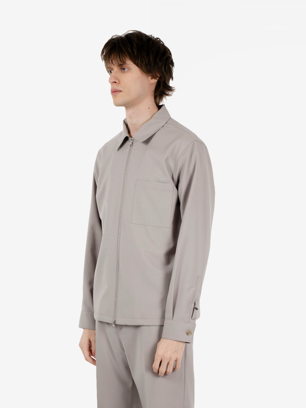 Giacca camicia con zip mastice