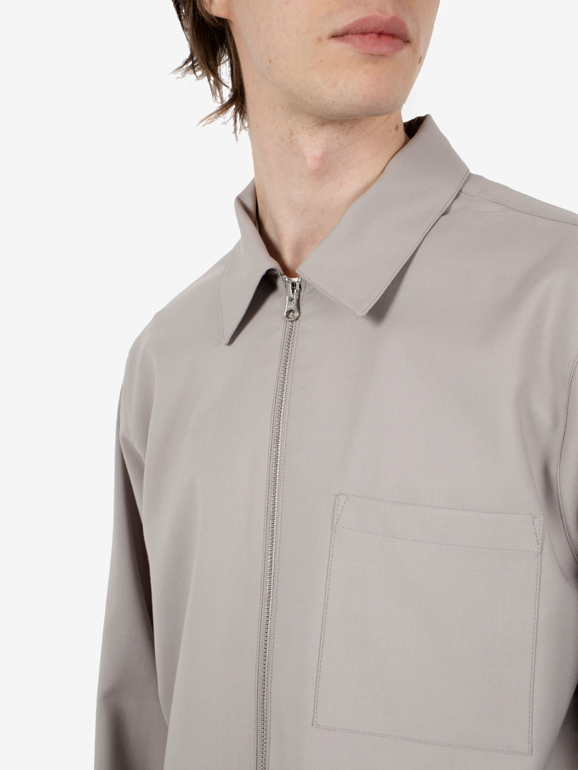 Giacca camicia con zip mastice