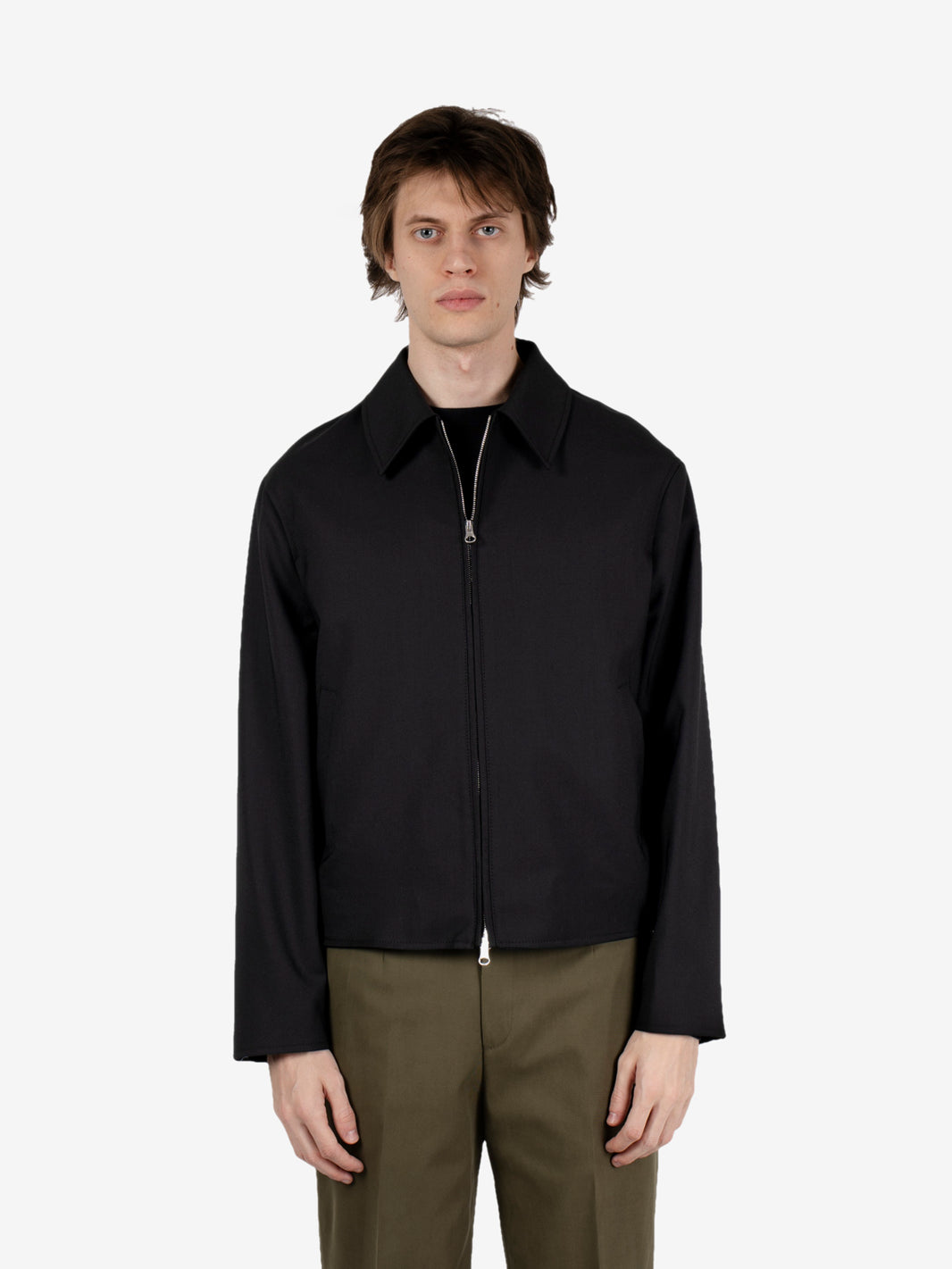 Black zip-up overshirt