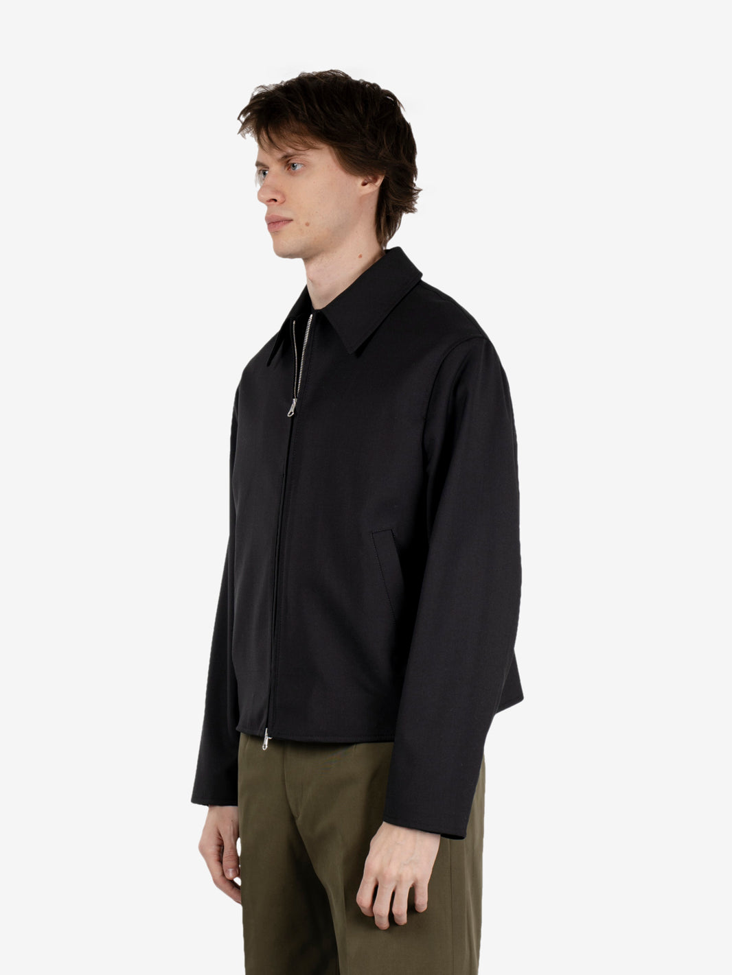Black zip-up overshirt