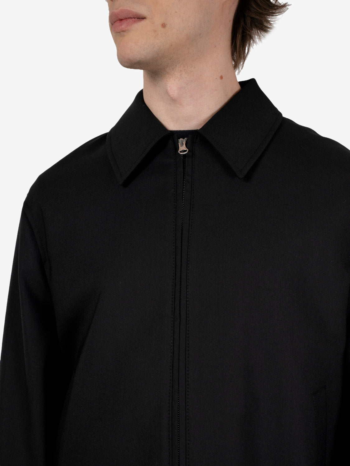 Black zip-up overshirt