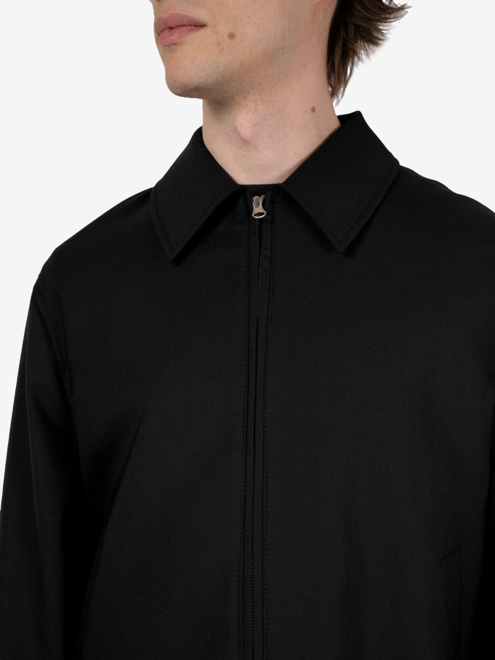 Black zip-up overshirt
