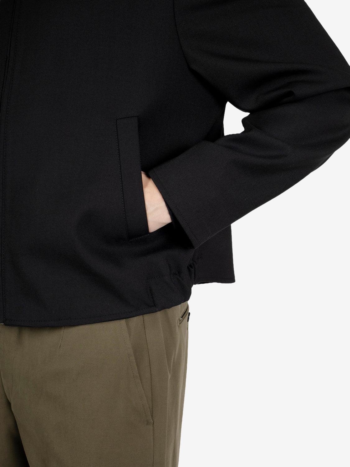 Black zip-up overshirt