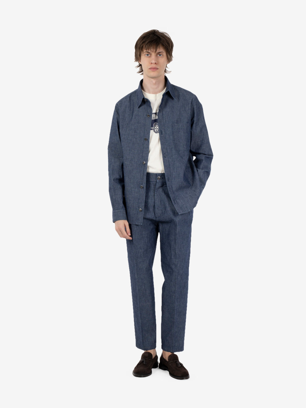 Blue denim overshirt