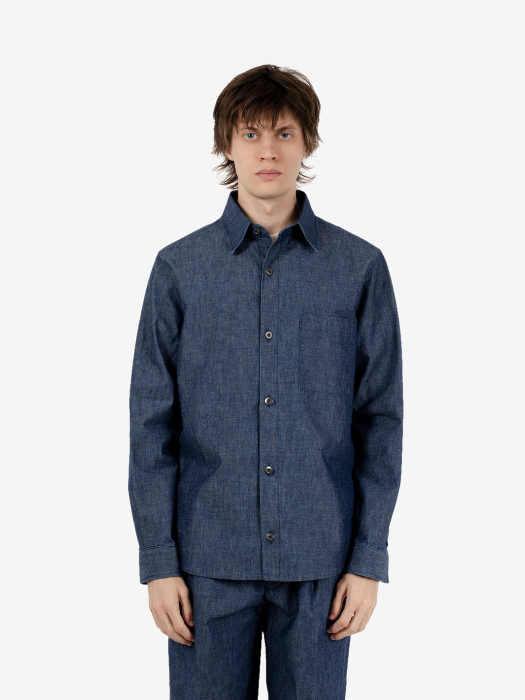 Blue denim overshirt