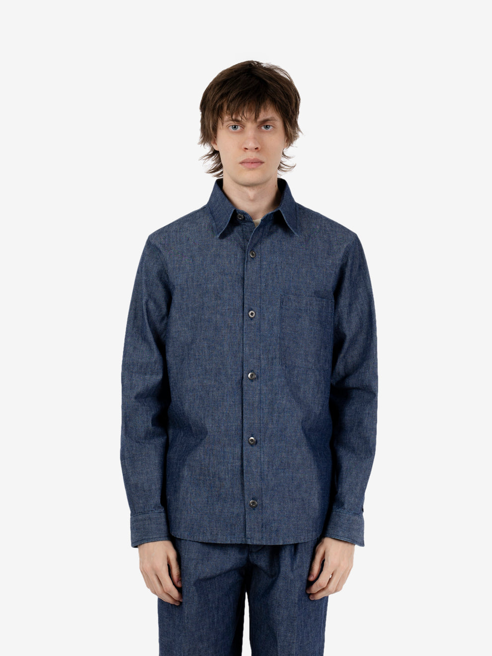 Blue denim overshirt